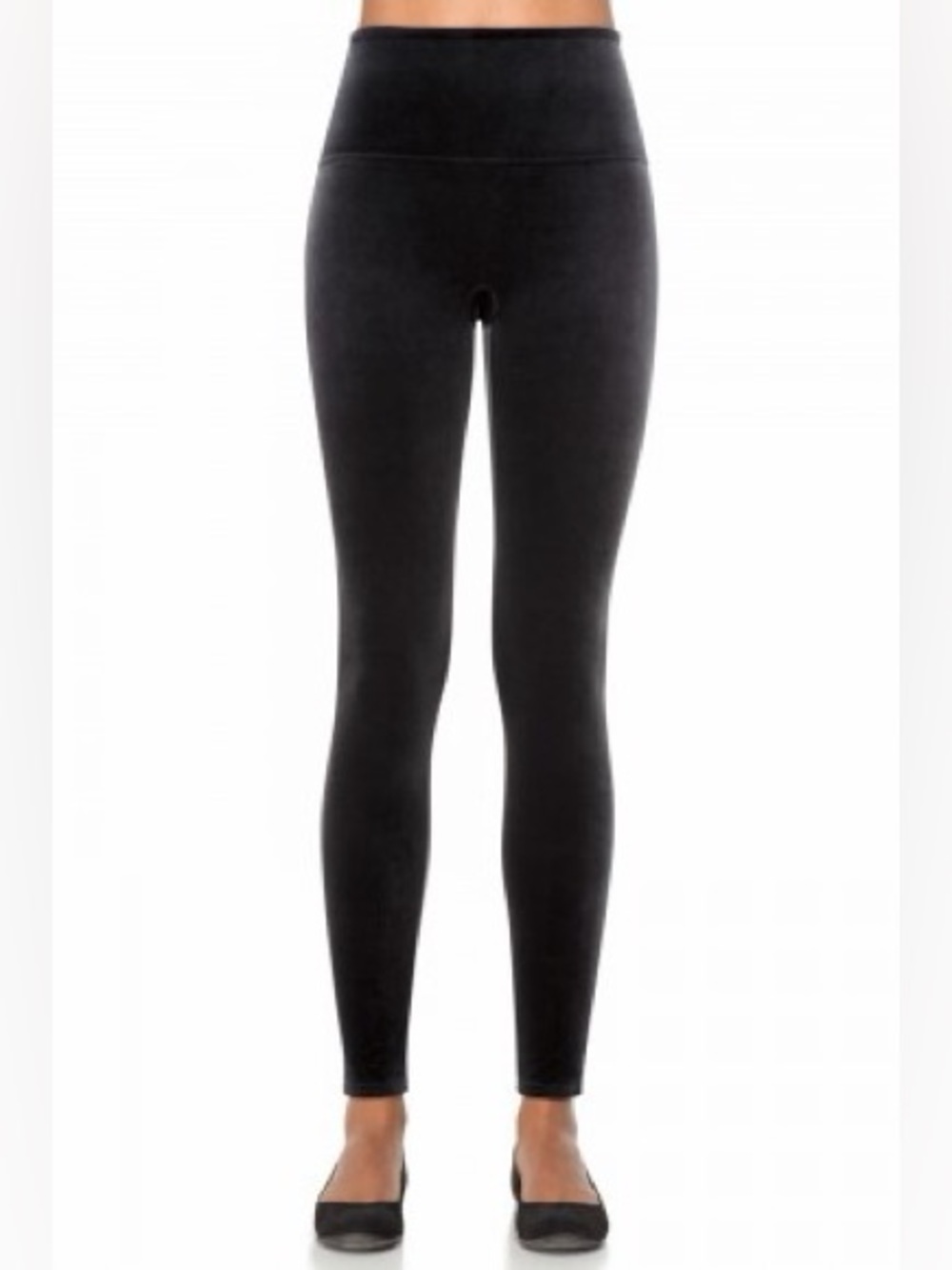 SPANX Women's Black Velvet High Waist Leggings Size Large